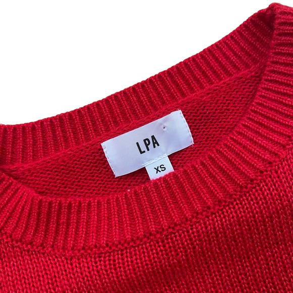 LPA Open Back Balloon Sleeve Red Sweater Women’s Size XS - Picture 2 of 4